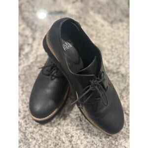 Eileen Fisher “Eddy” Oxford platform black leather lace up shoes sz 8